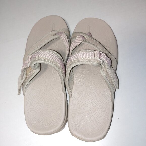 Skechers Thong Sandals Size 7 Cream Pink - Picture 5 of 6